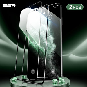 ESR 2pcs Screen Protector for iPhone 11 Pro X XS XR XS Max 3D Full Coverage Easy Install Clear Premium Protective Tempered Glass